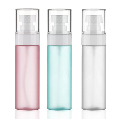 Kitchen GIMS Travel Spray Bottles TSA Approved 3 Pack (2.2oz/65ml), Leak Proof Fine Mist Refillable Empty Plastic Spray Bottles for Perfume, Essential Oils, Toners, Hair & Face Mist (65 ml)