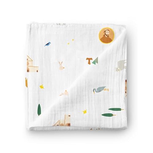 Be A Heart Christian Catholic Baby Swaddle Receiving Blanket (St. Francis of Assisi)