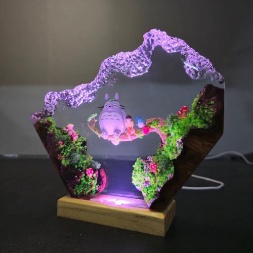 Mother's day Gift, Epoxy resin wood lamp famous anime, epoxy resin lamp, Custom Night Light, Housewarming gift, Birthday Gift, Father's day