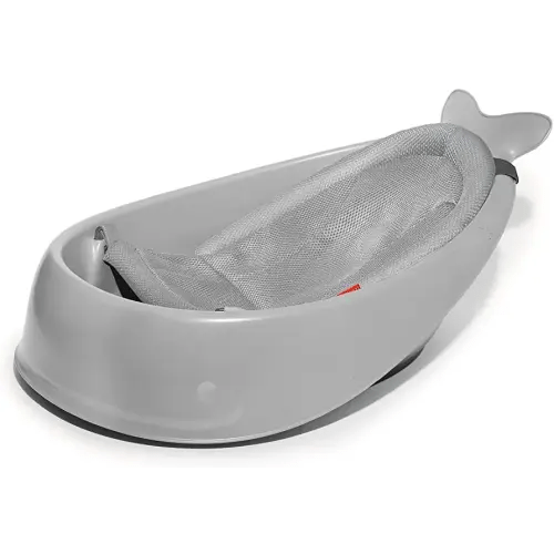 Skip Hop Infant Bath Tub 3-Stage Grow With Baby Smart Sling MOBY Bathtub Grey Age 0+