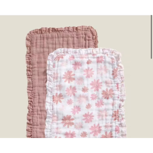 2pcs Soft Thin Comfortable Heart & Floral Print Lace Trim Bibs, Suitable For Newborn Baby Care All Seasons, Oeko-Tex Certified | SHEIN USA