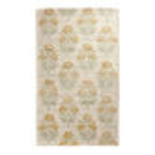 Tula Ochre and Green Floral Hand Tufted Wool Area Rug - World Market
