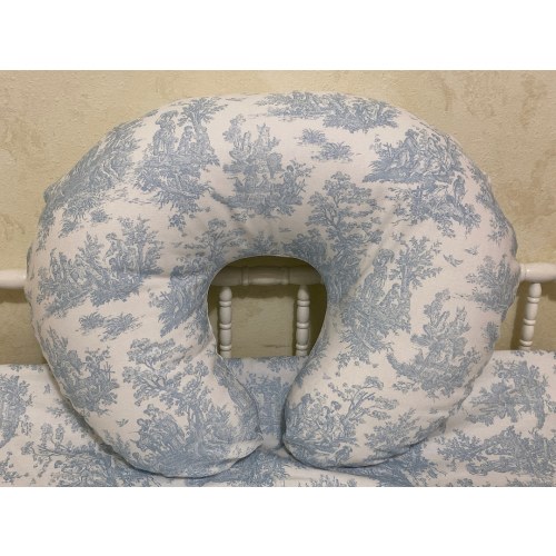 Nursing Pillow Cover, Blue Toile Nursing Pillow Cover, Breastfeeding Pillow Cover