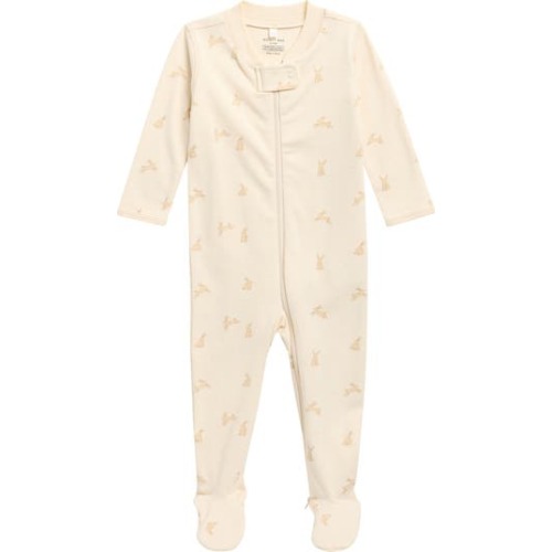 Print Organic Cotton Zip Footie, Newborn