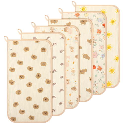 KABOER 6 Pack Baby Burp Cloths for Newborns, 20 x 11 in, Absorbent Cotton Muslin, Washable, Gift for Boys Girls