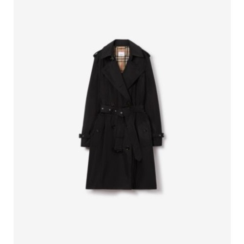 Mid-length Lightweight Kensington Trench Coat in Black - Women, Nylon | Burberry® Official