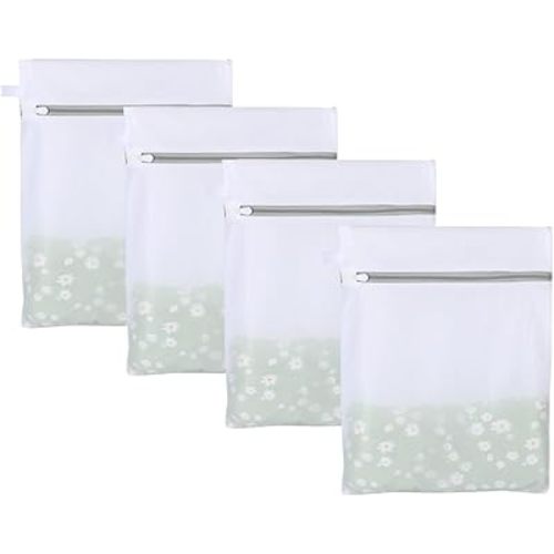 Mesh Laundry Bags, Mesh Wash Bags, Durable Mesh Structure with Strong Zipper, Suitable for Underwear, Delicate Clothes, Pants, Shoes, Socks Washing (Small Fine Mesh, XS 10 * 12in*4pcs)