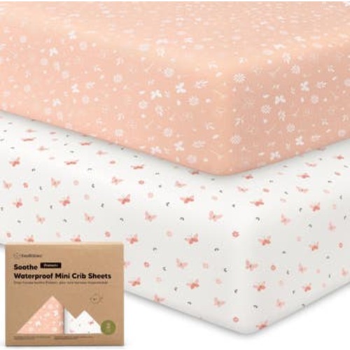 2-Pack Soothe [Protect+] Waterproof Mini Crib Sheets