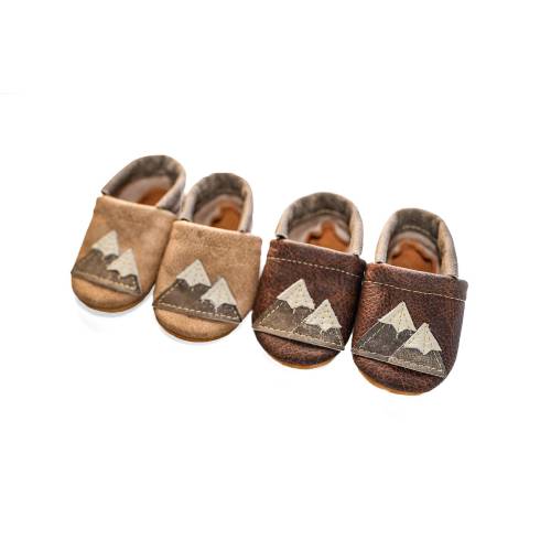 Sable & Latte Mountains Leather Shoes Moccs Baby and Toddler