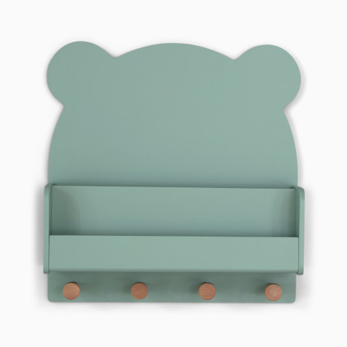 Delta Children babyGap Brannan Bear Wall Shelf with 4 Hooks - Sage Green