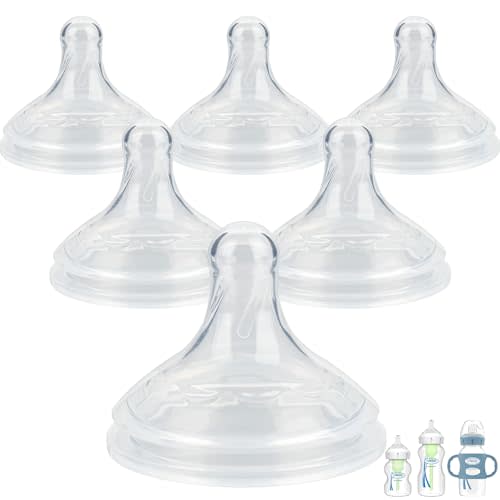 Silicone Nipple for Dr.Brown's Wide-Nick Baby Bottles,Level 2 Nipples, Medium Flow, 3m+, 6 Count