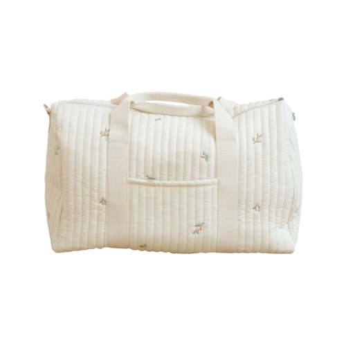 Quilted Duffle Bag For Women Large Capacity Weekender Travel Bag Cute Floral Cotton Diaper Tote Bag Mommy Hospital Maternity Nurse Handbag Lightweight Nappy Changing Bag