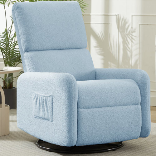 Ebern Designs 360°Swivel Chair, Rocking Chair with Side Pockets, Deep Cushioned Seat, Rocker Chair with Steel Structure Base, Swivel Chairs for Living Room, Bedroom | Wayfair