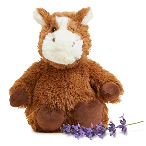 warmies Microwavable & Weighted Stuffed Animals, Horse - Heated Stuffed Animal Plushie for Warmth & Comfort - Cute Soft Plush Toys for Adults & Children (Boys, Girls, Babies & Toddlers)