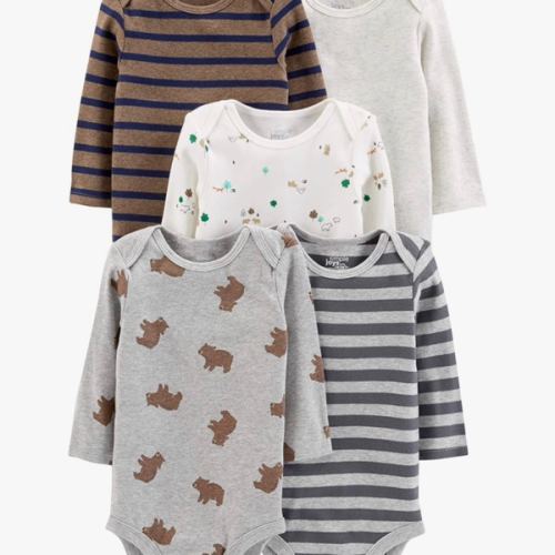Simple Joys by Carter's Baby Boys Long-Sleeve Bodysuit Pack of 5Bodysuit