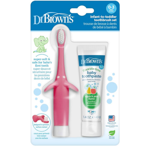 Dr. Brown’s™ Infant-to-Toddler Toothbrush Set, Pink