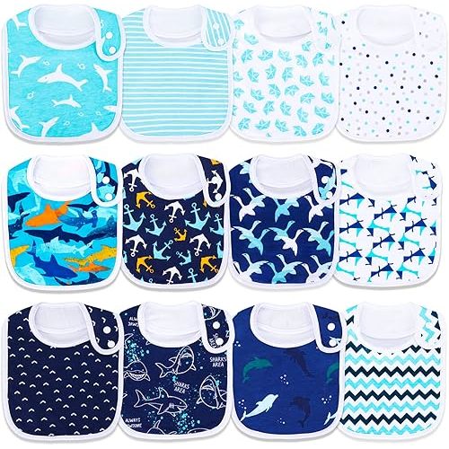 Baby Bibs Soft and Absorbent Organic Cotton Bandana Drool Bibs Set for Boys Girls Newborn 0-36 Months