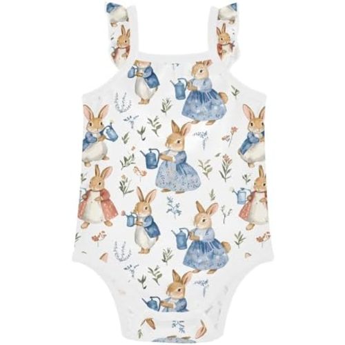 vvfelixl Baby Girls' Bodysuits Smooth Fox Terrier Baby Cotton Sleeveless Newborn Clothes for 0-3 Months