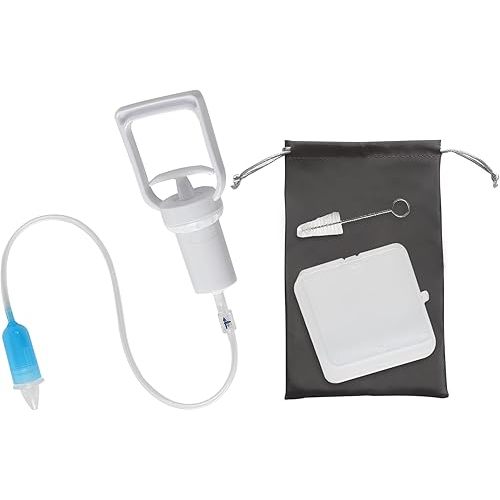 PewinGo Baby Nasal Aspirator Portable Handheld Negative Pressure Principle with Powerful Suction & Easy to Use, Reusable, Includes Soft Silicone Nose Cleaner, for Baby Infant