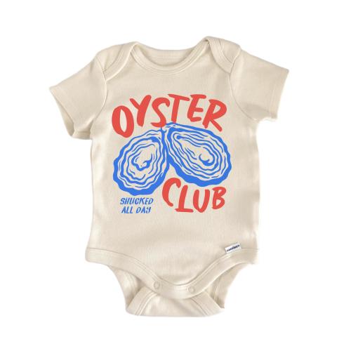 Oyster Shuck Retro Boho Onesie® - Cute Funny Clothes Newborn Infant Baby Shower Bodysuit Romper Personalized Outfit