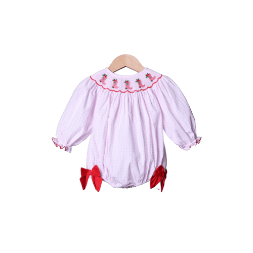 Smocked Christmas Cowgirl Boots Bishop Bubble