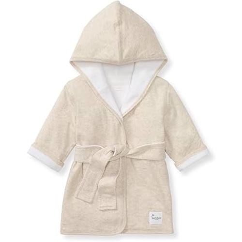 Burt's Bees Baby Infant Hooded Robe Organic Knit Terry Unisex Bathrobe, Newborn Bath Essentials, Unisex Boys and Girls, Size 0-9 Months Old