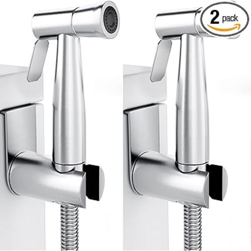 Purrfectzone 2 Pack Bidet Sprayer for Toilet, Handheld Bedet Shower Kit, Easy-to-Install Toilet Bidet Shattaf, Hand Held Stainless Steel Bedet with Adjustable Flow, handheld Cloth Diaper set