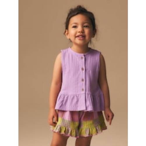 Lilac Purple Check Peplum Vest and Shorts Set (3mths-7yrs) from Next USA