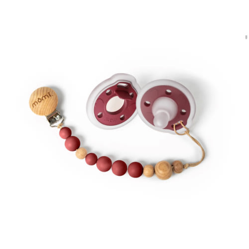 mōmi babypace pacifier gift set - cranberry