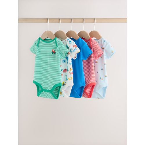 Green Farm 5 Pack Short Sleeve Baby Bodysuits
