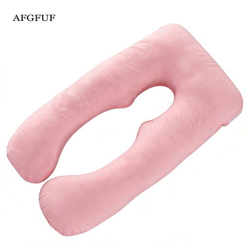 AFGFUF J-Shaped Pregnancy Pillow, Full Body Maternity Support for Sleeping, Pink