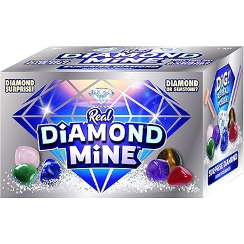 JA-RU Real Diamond Mine Gemstone Dig Kit (2 Packs) Mystery Rock, Minerals, and Gems for Kids | Break Your Own Geodes and a Chance to Get 1 Real Diamond | Party Favors for Kids Goodie Bags. 4630-2s