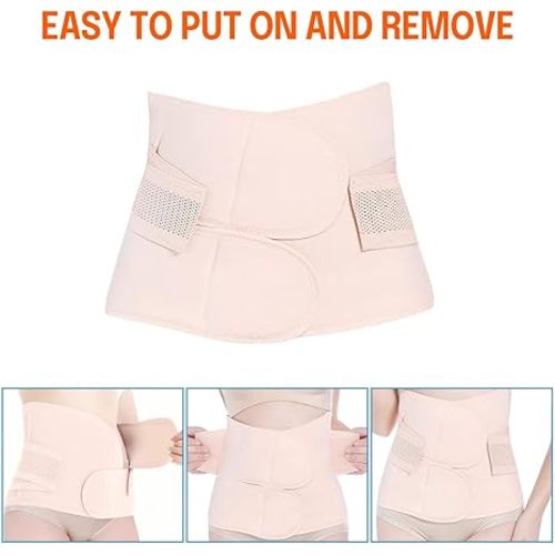 Trendyline Women Postpartum Girdle Corset Recovery Belly Band Wrap Belt, Medium,Beige Nude Medium