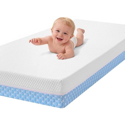 Crib Mattress Dual Sided Memory Foam Baby Toddler Bed Mattress, 52" x 27.6" x 5.5" Soft Breathable Mattresses