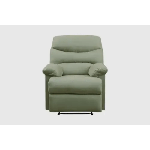 Arcadia 35" Sage Green Microfiber Manual Recliner | Exterior Pull