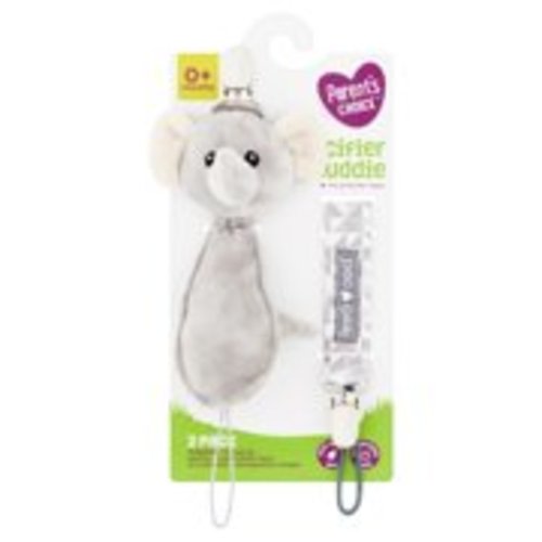 Parent's Choice Pacifier Buddie Clip, Elephant, 0+ Months, 2 Count