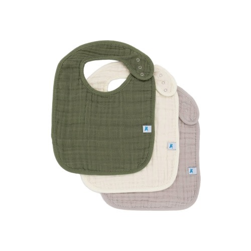 3-Pack Classic Cotton Muslin Bibs, One Size