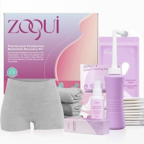 20 Pcs Postpartum Essentials Recovery Kit, Gifts for New Mom, Labor Delivery Feminine Care Kit, Postpartum Pads, Peri Bottle, Cooling Spray & Pad Liners, Disposable Postpartum Underwear, All-in-one