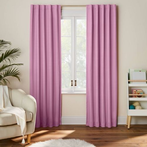 Twill Solid Kids' Blackout Window Curtain Panel White - Pillowfort™