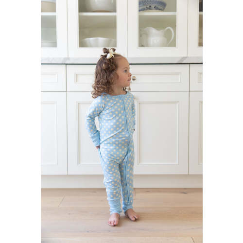 BLUE + YELLOW POLKADOTS | ZIPPER ONE PIECE