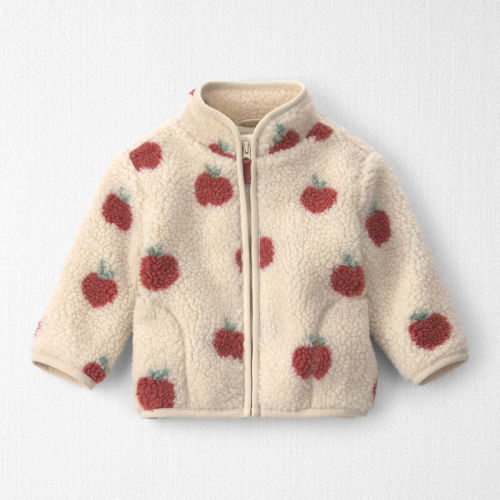 Baby Girl Recycled Teddy Fleece Jacket in Apples | Carter’s Oshkosh Canada