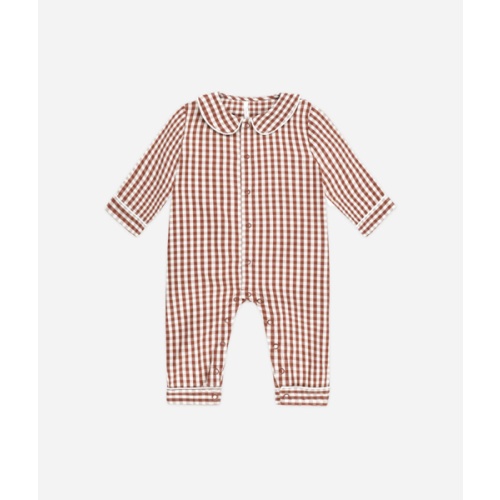 Baby Pajama Romper || Brick Gingham – Rylee + Cru