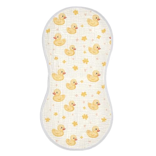 vvfelixl Muslin Burp Cloths Cute Yellow Rubber Ducks Baby Washcloths for Baby Girl Boys 2 Pack