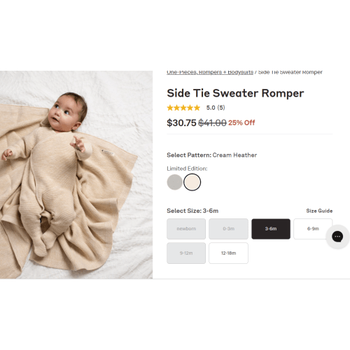 Organic Cotton Side Tie Romper