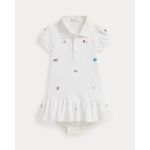 Embroidered Cotton Polo Dress & Bloomer