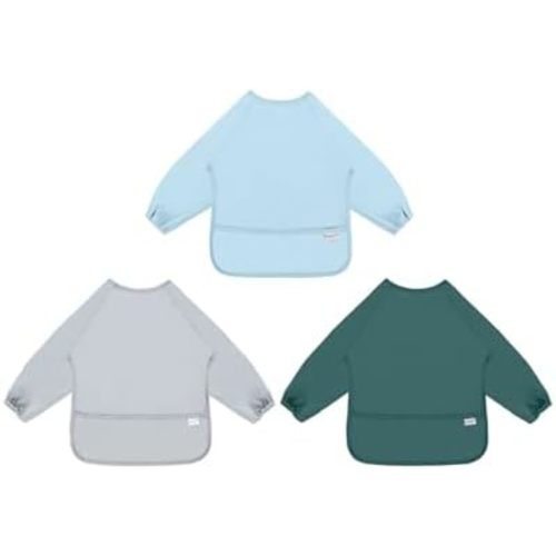 ALVABABY Baby Bib Waterproof Feeding Bibs with Crumb Catcher Pocket Snap Adjustable Toddler Boys Girls