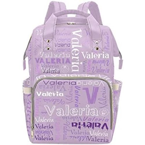 Name Light Purple Diaper Bags with Name Waterproof Mummy Backpack Nappy Nursing Baby Bags Gifts Tote Bag for Women
