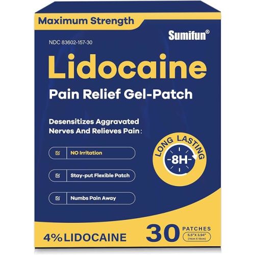 Sumifun 4% Lidocaine Pain Relief Patches 30 Count(Pack of 1)