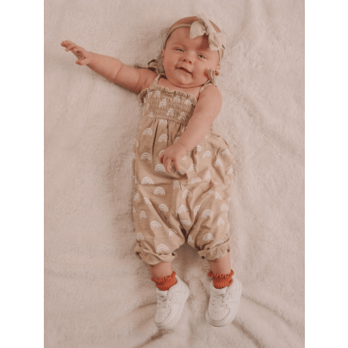 Rainbow / Organic Smocked Jumpsuit
