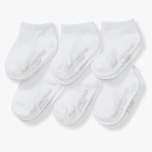Burt's Bees Baby Unisex Baby Socks Ankle or Crew Height Made with Soft Organic Cotton, 6 Packs with Non-Slip Grips for Babies